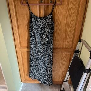 Venezia Elegant Black and White Geometric slip Dress 14/16